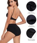 Wirapara Women's High Waist Cotton Briefs, 4 Pack