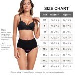 Wirapara Women's High Waist Cotton Briefs, 4 Pack