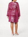 The Drop Women's Helena Sequin Wrap-Dress Luminous Pink, 3X, Plus Size