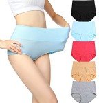 Cauniss Women's High Waist Cotton Underwear - 5 Pack