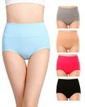 Cauniss Women's High Waist Cotton Underwear - 5 Pack