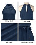 Trendy Halter Ruffle Sundress with Pockets