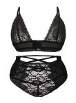 Plus Size Velvet Lace Lingerie Set for Women