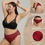 CINVIK Women's High Waist Lace No Show Panties 6-Pack