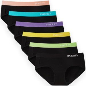 INNERSY Women's Cotton Hipster Panties 6-Pack