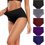Molasus Women's Soft Cotton High-Waisted Briefs Pack