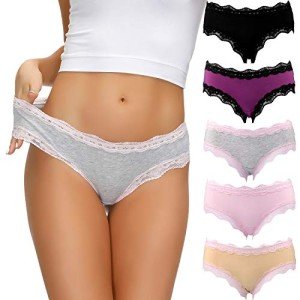LYYTHAVON Women's Soft Cotton Briefs 5-Pack