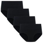 POPKOK High-Waisted Cotton Briefs for Women - 4 Pack