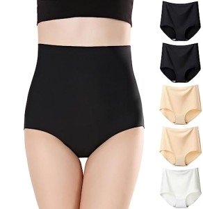 Effnny Women's High Waisted Seamless Briefs 5 Pack