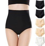 Effnny Women's High Waisted Seamless Briefs 5 Pack