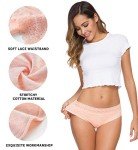AYMEFF Women's Cotton Lace Hipster Bikini Panties 5-Pack