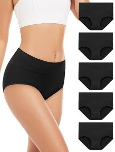 High Waisted Cotton Full Coverage Panties - 5 Pack