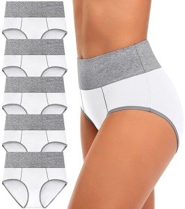 High Waisted Cotton Briefs for Women - 5 Pack