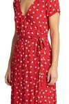 Billabong Women's Wrap Front Midi Length Dress, Havana Red, Medium