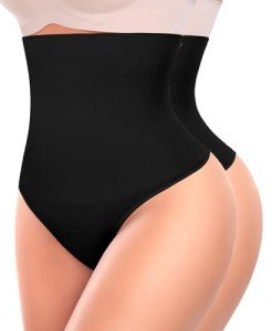 Women's High Waisted Thong Shapewear - 2 Pack