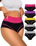 High Waisted Cotton Briefs for Women - 5 Pack