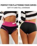 High Waisted Cotton Briefs for Women - 5 Pack