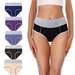 High Waist Cotton Briefs for Women - 5 Pack