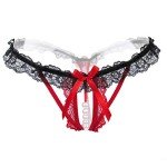 Lyeacs Women's Red Lace Thong Panties - 4 Pack
