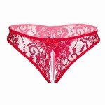 Lyeacs Women's Red Lace Thong Panties - 4 Pack