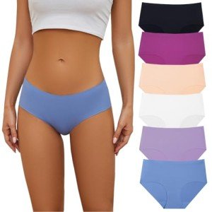 Ayshie Women's Seamless Ice Silk Briefs - 6 Pack