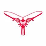 Lyeacs Women's Red Lace Thong Panties - 4 Pack