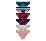 Nabtos Multicolored Striped Women's Bikini Panties - 6 Pack