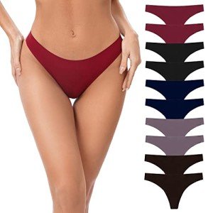 POKARLA Women's Breathable No-Show Seamless Thongs