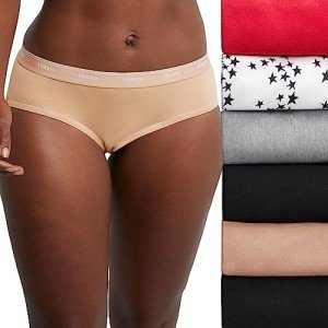 Hanes Women's Cotton Stretch Hipster Panties 6-Pack