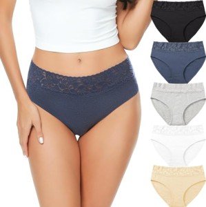 ALTHEANRAY Women's Lace Hipster Bikini Briefs - 5 Pack