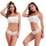 KUKOME Women's Soft Lace Back Hipster Briefs Set