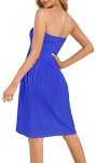 CHICALLURE Summer Dresses for Women Beach Casual Sundress Strapless Wrap Cover Ups (Solid Royal Blue, S)