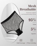 Culayii Women's High-Waisted Breathable Mesh Briefs 3-Pack