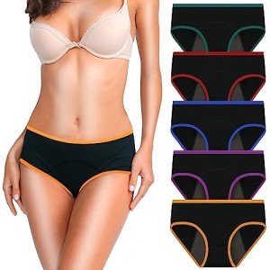 Nalwort Women's Leakproof Period Panties, Multicolor, XX-Large