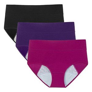 POKARLA Women's Heavy Flow Leakproof Cotton Underwear Pack