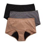 Hanes Women's Comfort Boy Shorts Period Panties 3-Pack