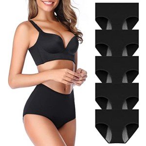 OLIKEME Women's Period Underwear, 5-Pack Cotton Briefs
