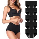 OLIKEME Women's Period Underwear, 5-Pack Cotton Briefs