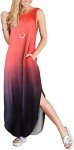 Cuptacc Women’s Floral Maxi Dress with Pockets