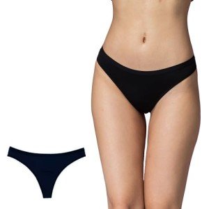 Leakproof Maternity and Period Thong Panties - Black