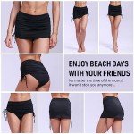 Women's Black Mid Waisted Tummy Control Swim Skirt