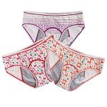 Teens Cotton Leak-Proof Period Hipster Panties 3 Pack