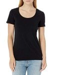 Amazon Essentials Women's 2-Pack Classic-Fit Short-Sleeve Scoopneck T-Shirt, Black/White, Large