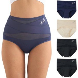 High Waisted Tummy Control Underwear - 4 Pack