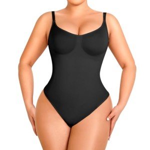 Women's Tummy Control Bodysuit with Thong Design