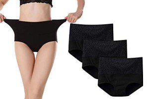 Kinyanco Women's High Waist Tummy Control Panties 3-Pack