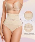 High Waisted Thong Shapewear for Women, 2pk