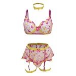 Lace Bodysuit with Detachable Mesh Skirt Set