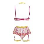 Lace Bodysuit with Detachable Mesh Skirt Set