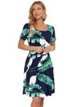 AUSELILY Women's Casual Swing Dress with Pockets